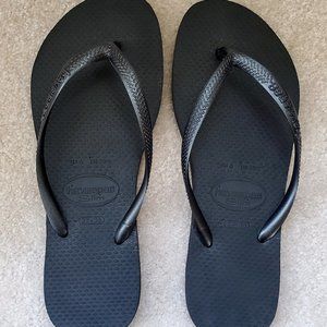 Havianas Black Slim Flip Flops